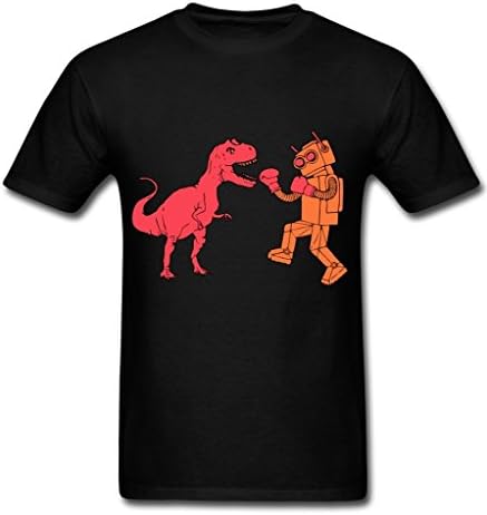MyDiversity Funny Fight With Robot Graphic T Shirt L