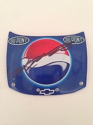 Jeff Gordon NASCAR PEPSI Dupont Racing Signed 4x4 Plastic Hood #27 - Autographed NASCAR Miscellaneous Items