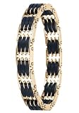 18k Rose Goldplated and Black Polyurethane Bracelet