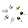 Genuine Swarovski Crystal Pearl Earring Set - White/Tahitian/Gold/Copper/Green/Rose/Blue (8mm)