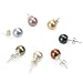 Genuine Swarovski Crystal Pearl Earring Set - White/Tahitian/Gold/Copper/Green/Rose/Blue (8mm)