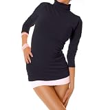 Damen Rollkragen Shirt in 10 Farben und auch als Longtop erhält. Pullover Einheitsgr. Passend für 36/S bis 38/M