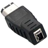 IEEE-1394 FireWire Adapter, 4-pin Female to 6-pin Male
