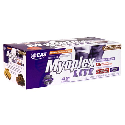EAS Myoplex Lite Nutrition Shake, Chocolate Cream, 1.9 Ounce Packet (Pack of 42) by EAS
