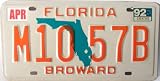 Florida Orange Numbers with Green State Map License Plate