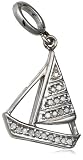 Sterling Silver Diamond Sailboat Charm