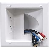 Datacomm 45-0031-WH Recessed Low Voltage Media Plate with Duplex Receptacle, White