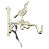 Strathwood Decorative Cast Iron Bird Plant Hanger with White and Rust Finish by Strathwood