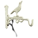 Strathwood Decorative Cast Iron Bird Plant Hanger with White and Rust Finish