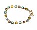Bracelet - B127 - Swarovski (tm) Crystal Stones - Antique Gold Tone ~ Topaz Mix
