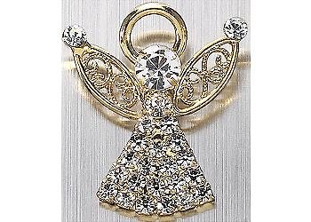 Bay Studio Pave Crystal Angel Pin GOLD-TONE