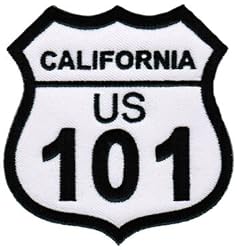 California Highway 101 Embroidered Patch Interstate Iron-On Highway Road Sign Biker Emblem
