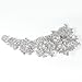 EVER FAITH® Bridal Silver-Tone 7.6 Inch Flower Leaf Brooch Clear Austrian Crystal