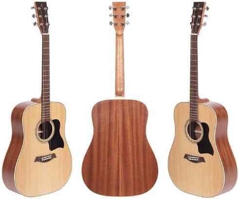 AJ 400 Professional Dreadnought Solid Sitka Spruce Steel String Guitar w/Case