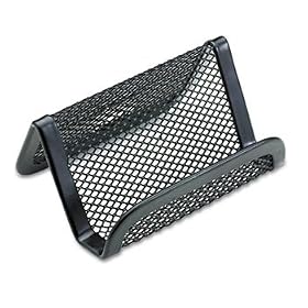 Mesh Business Card Holder, Capacity 50 2 1/4 x 4 Cards, Black