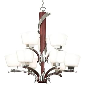 Oslo 9 light Chandelier Ii, 9LIGHT, BRS NCK DK MPL by Home Decorators Collection