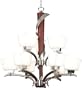 Oslo 9 light Chandelier Ii, 9LIGHT, BRS NCK DK MPL