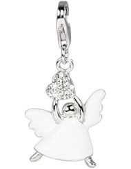 SilberDream Charm angel with an heart in his hand, 925 Sterling Silver Charms Pendant with Lobster Clasp for Charms Bracelet, Necklace or Earring FC636