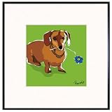 Paper Russells PAFR549 Limited Framed Print, 8x8 Inch - Dachshund Flower