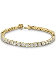 IMPRESSIVE 9 Carat Diamond Round Setting Tennis Bracelet in 14 Karat Yellow Gold Includes Free Blitz Jewelry Cleaner