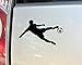Soccer Player Vinyl Decal Laptop Car Truck Bumper Window Sticker - Black