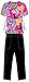 G Med Women's Mock Wrap Back Tie Printed Scrub Fashion Sets