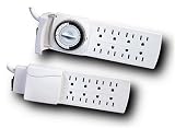 Westek Decorative Indoor Power Strip Timer, White #TM08DHB