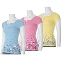 Aeropostale Floral Print Junior Short Sleeve Top