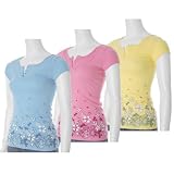 Aeropostale Floral Print Junior Short Sleeve Top