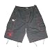 USC Ghast String Raver 22 in Dance Shorts, Contrast Stitch Cargo Shorts, Medium 36-38 Inch Waist, Black with Red Stitching