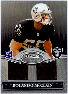 Rolando McClain 2010 Bowman Sterling Rookie Refractor Dual Jersey Serial #49/50