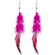 Pink Fantasy Feather Drop Earrings