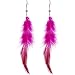 Pink Fantasy Feather Drop Earrings
