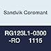 Sandvik Coromant RG123L1-0300-RO 1115 PVD Coated Carbide CoroCut 1-2 Parting and Grooving Insert for Profiling, 1.5 mm Nose Radius, Positive Rake Chip Breaker, Size L (Pack of 5)