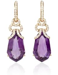 Diamond and Purple 18k Rose Gold Dangle Earrings