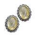 Sterling Silver and Gold Mother of Pearl Clip Earrings