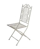 Folding Iron Bistro Chair (Light Gray) (38"H x 16"W x 18.5"D)
