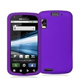Purple Silicone Rubber Gel Soft Skin Case Cover for Motorola Atrix 4G Phone ....