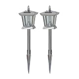 SUNergy English Solar LED Accent Garden Yard Lights Polished Stainless Finish (2) NEW