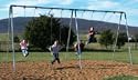 10' Bi-Pod Swing Set with 2 Seats (2 3/8" Top Rail and 2 3/8" Diameter Legs)
