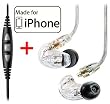 Shure SE215-CL Earphones and CBL-M-+K Music Phone Cable with Remote + Mic for iPone, iPod and iPad.