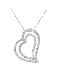 18k WHITE GOLD WOMENS PENDANT LP-4721 DIAMOND 0.78CT TW
