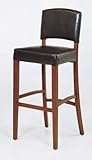 SONORA 30" STATIONARY BLACK LEATHER BARSTOOL