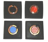 Compact Folding Purse Hook Gift Set: 4 Purse Hooks : (Blue, Black, Red/White & Pink Crystal)