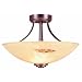Portfolio Semi-flush mount Ceiling Light Fixture, Alabaster Glass Globeal, Bronze Finish Met