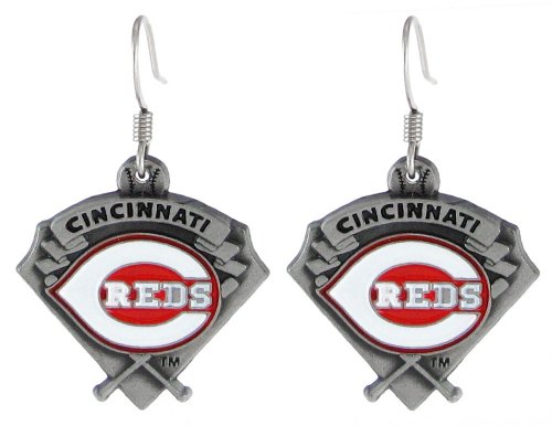 Cincinnati Reds Dangle Earrings - MLB Baseball Fan Shop Sports Team Merchandise