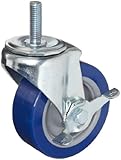 E.R. Wagner Stem Caster, Swivel with Pinch Brake, Polyurethane on Polyolefin Wheel