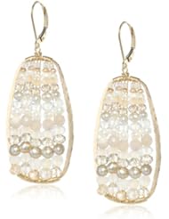 Dana Kellin Textured Frames with Pink Moonstone, Quartz, Crystal, and Pearl Earrings