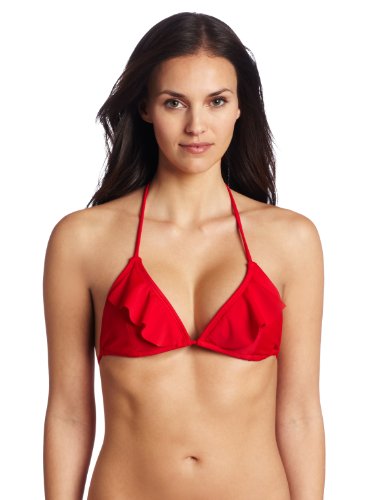 Shoshanna Womens Ruffle Triangle Bikini Top