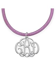 Small Monogram Necklace on a Purple Cord - Custom Made with Any Initials!